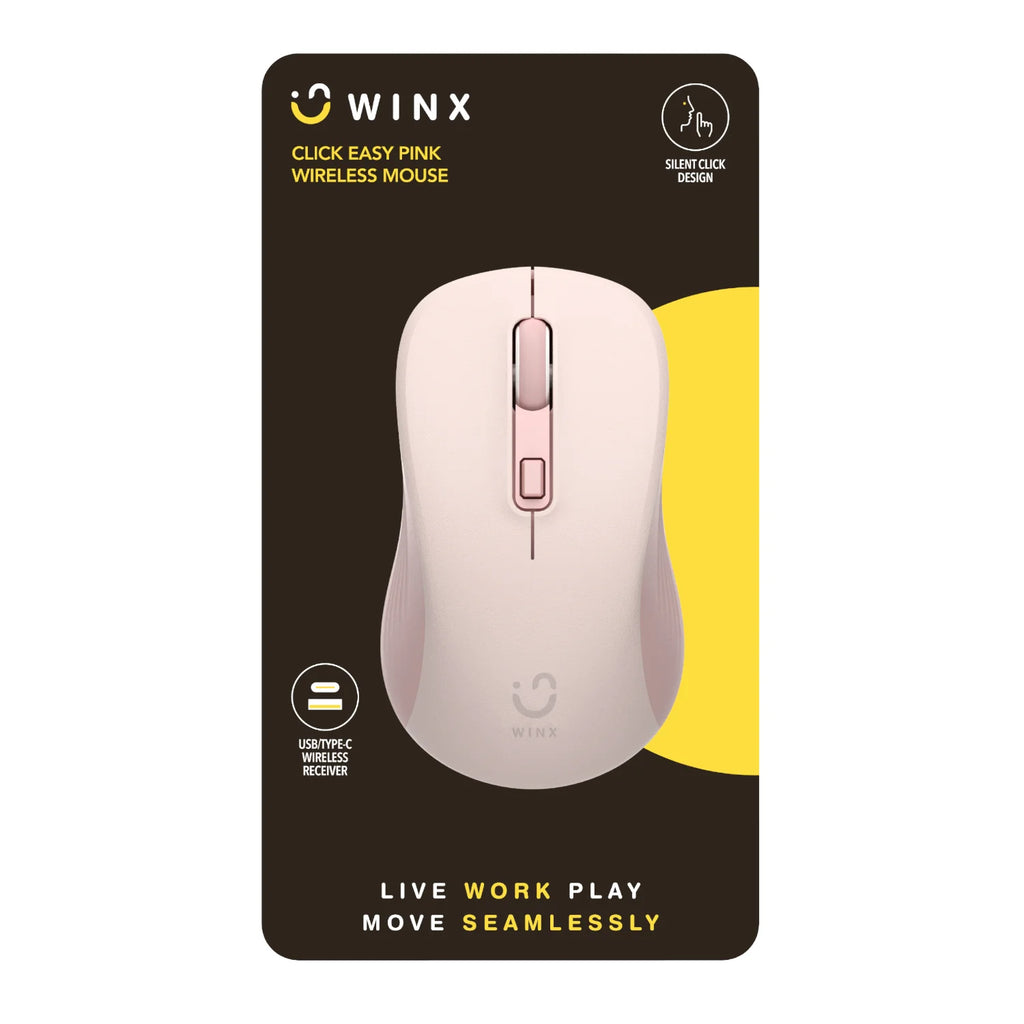 WINX CLICK Easy 1600DPI 2.4GHz Wireless Mouse – Pink