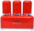 Royal Tea Coffee Sugar and Bread Bin Set Plastic Bread Basket  (Red)