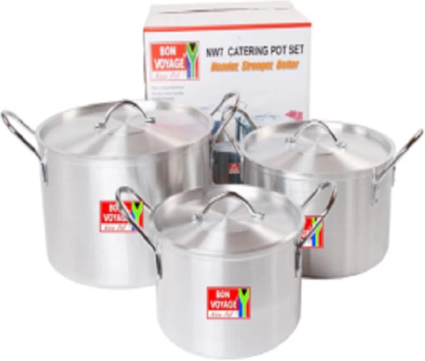Bon Voyage Catering Pot Set Pot Set with Lid 42 L capacity 26.30352 cm diameter  (Aluminium)